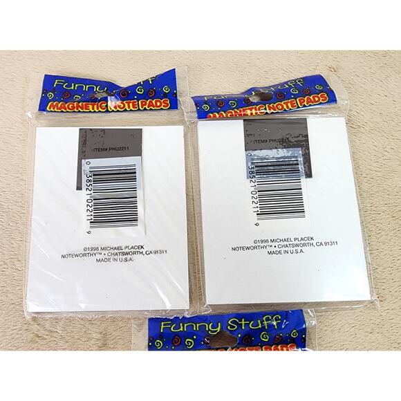 Magnetic Note Pads Noteworthy Year 1998 Michael Placek Made in USA x3 - Picture 9 of 11